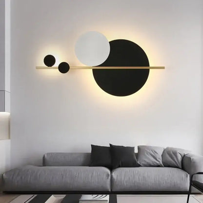 Modern gold and black led wall lamp bedroom sconce