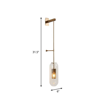 Modern gold and black orb wall lamp for living rooms