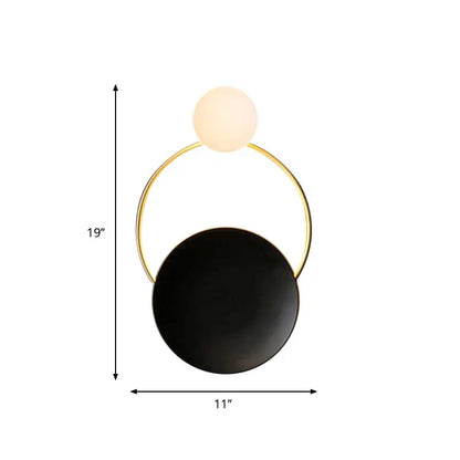 Modern gold and black orb wall lamp for living rooms