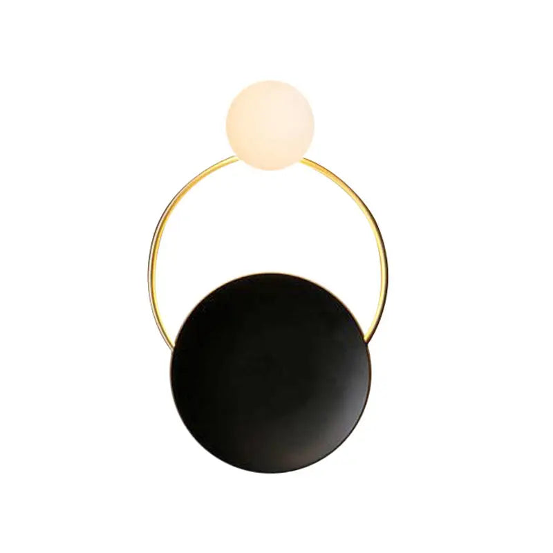 Modern gold and black orb wall lamp for living rooms