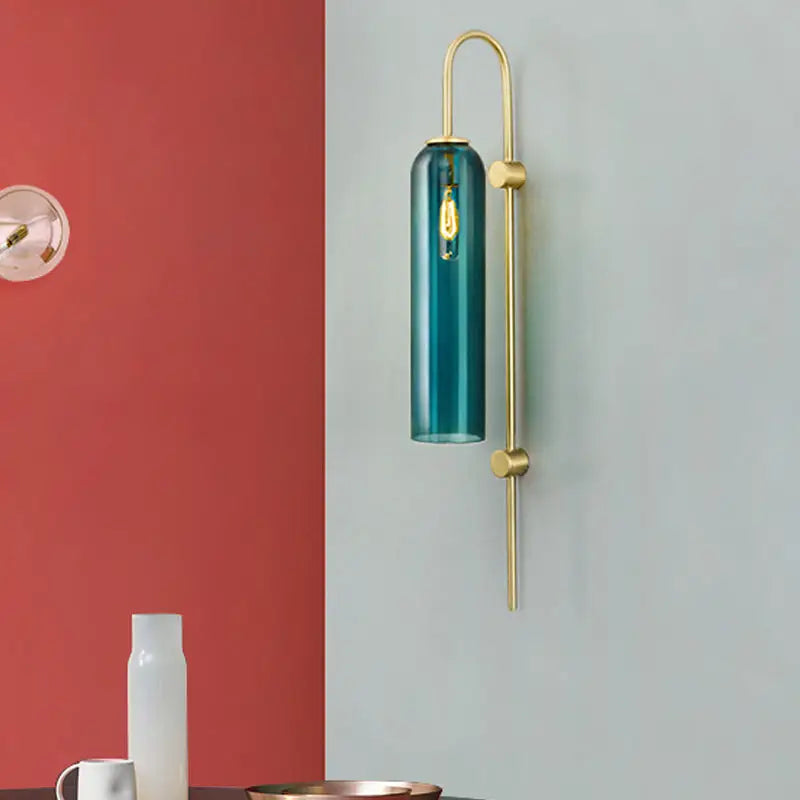 Modern gold and black orb wall lamp for living rooms