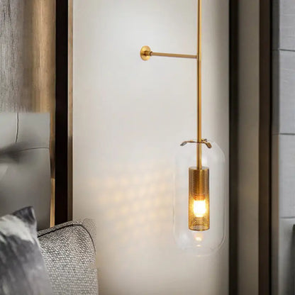 Modern gold and black orb wall lamp for living rooms
