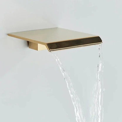 Modern gold and black shower faucet set bathroom rainfall display