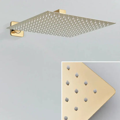 Modern gold and black shower faucet set bathroom rainfall display
