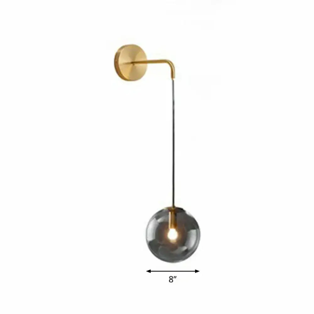 Modern gold and black spherical glass wall light living room bulb