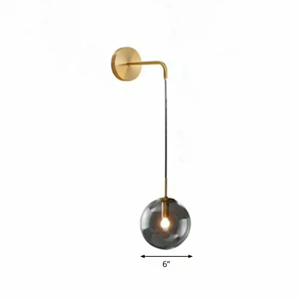 Modern gold and black spherical glass wall light living room bulb