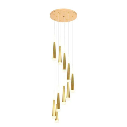 Modern gold and black stair chandelier living room pendant light
