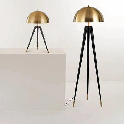 Modern gold and black tripod floor lamp living room coyote