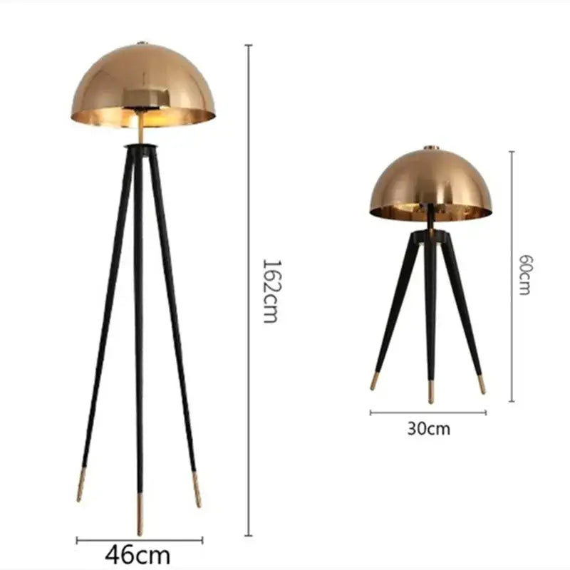 Modern gold and black tripod floor lamp living room coyote