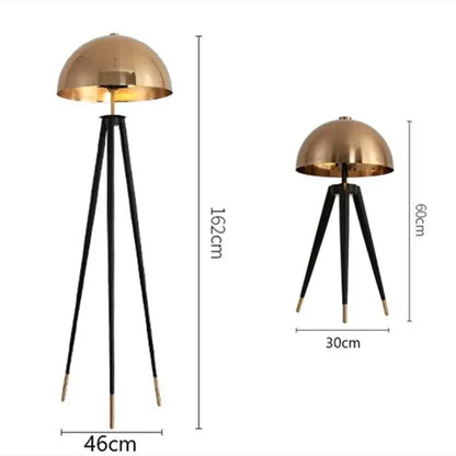 Modern gold and black tripod floor lamp living room coyote
