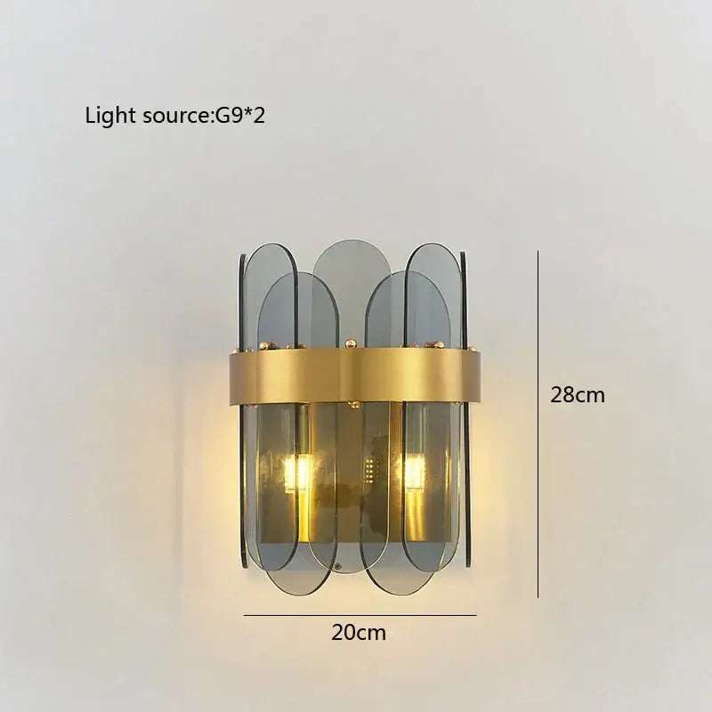 Modern gold and blue glass chandelier dining room lighting solution