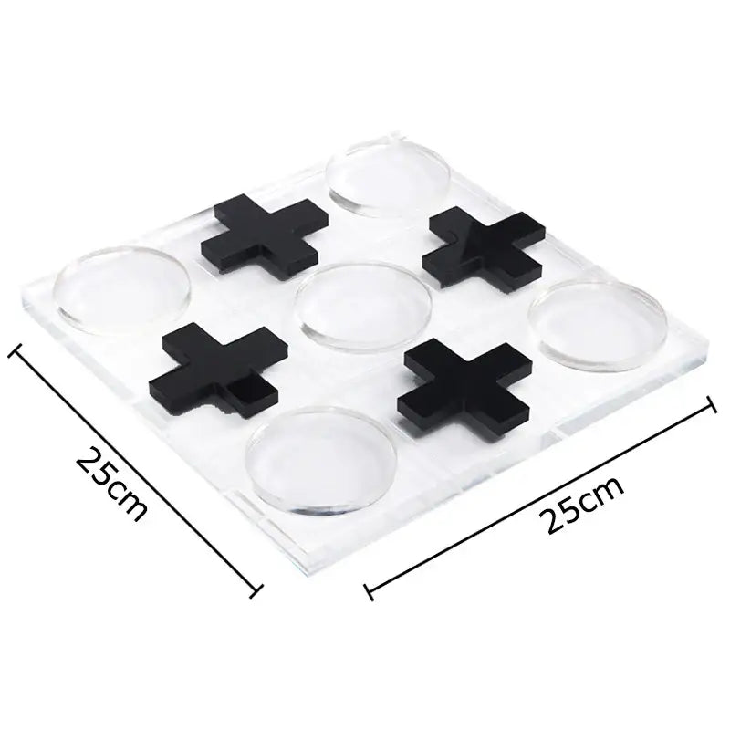 Modern gold and clear acrylic tic-tac-toe chessboard set living room decor