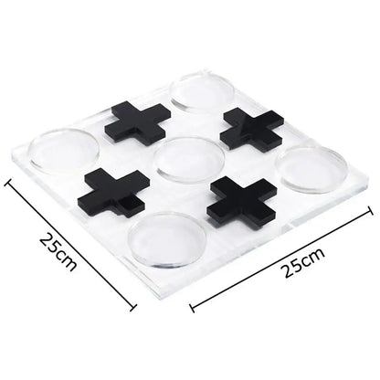 Modern gold and clear acrylic tic-tac-toe chessboard set living room decor