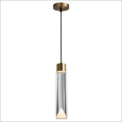 Modern gold and clear crystal copper pendant light for dining room