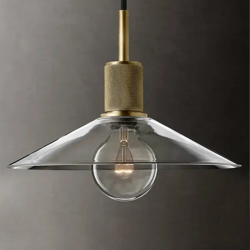 Modern gold and clear glass led pendant light trio dining room
