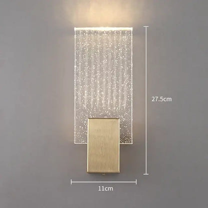 Modern gold and clear glass led wall lamps bedroom sconce