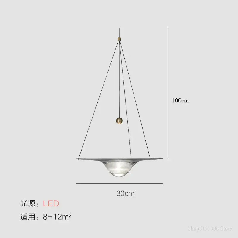 Modern gold and clear glass pendant lights bedroom hanging lamp
