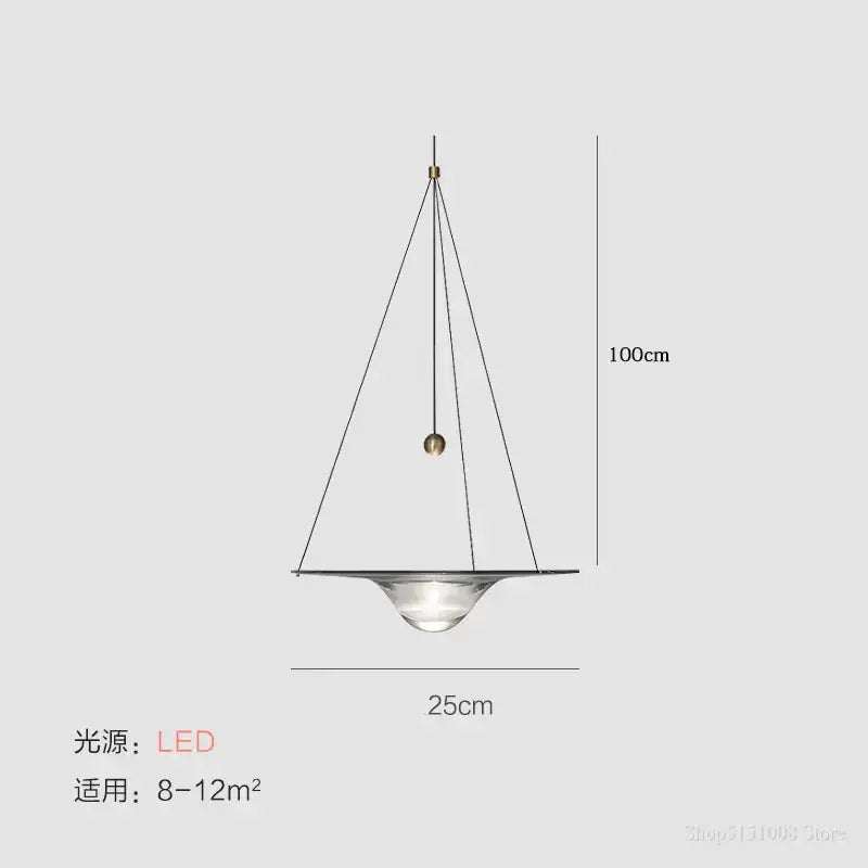 Modern gold and clear glass pendant lights bedroom hanging lamp