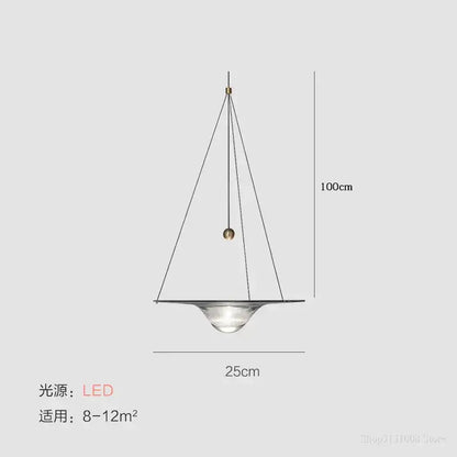 Modern gold and clear glass pendant lights bedroom hanging lamp