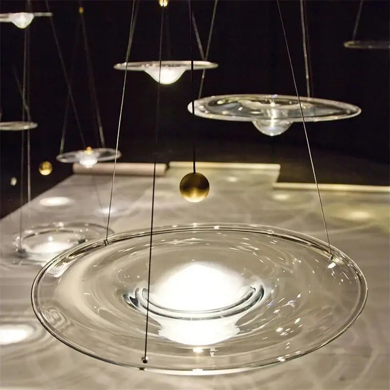 Modern gold and clear glass pendant lights bedroom hanging lamp