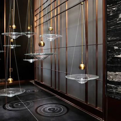 Modern gold and clear glass pendant lights bedroom hanging lamp
