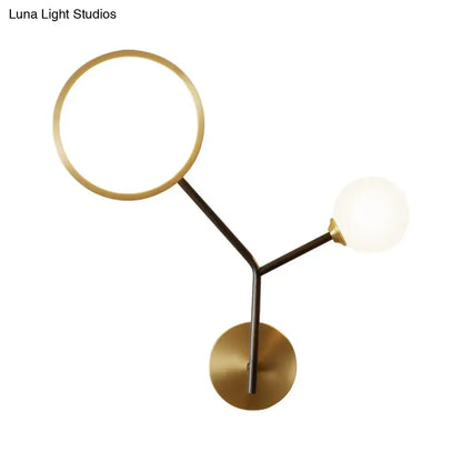 Modern gold and cream glass wall sconce lamp – bedroom light