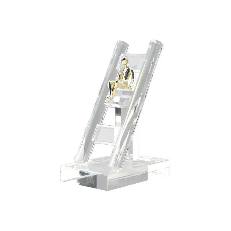Modern gold and crystal staircase statue living room decor