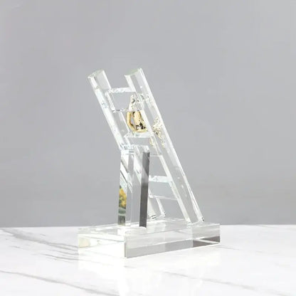 Modern gold and crystal staircase statue living room decor