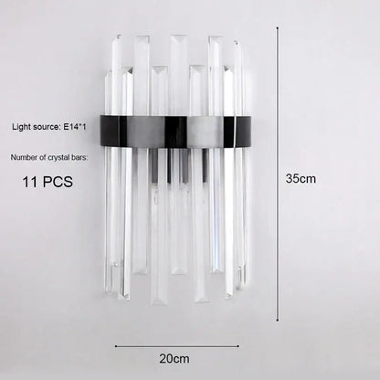 Modern gold and crystal wall light living room sconce