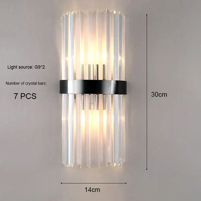 Modern gold and crystal wall light living room sconce