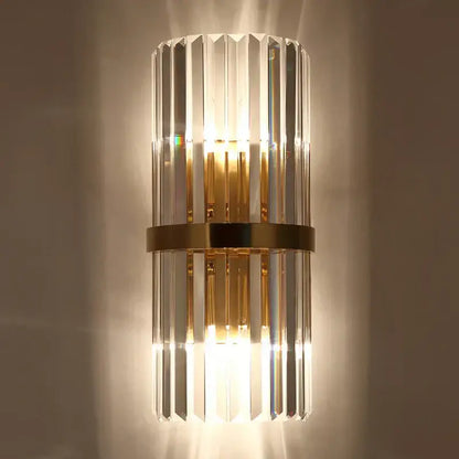 Modern gold and crystal wall light living room sconce