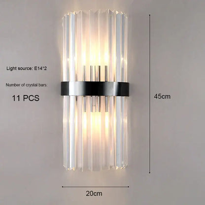 Modern gold and crystal wall light living room sconce