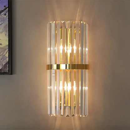 Modern gold and crystal wall light living room sconce
