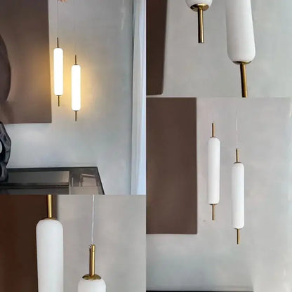 Modern gold and frosted glass led pendant chandelier for living room