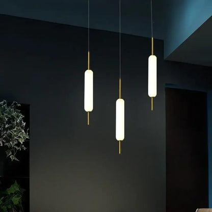 Modern gold and frosted glass led pendant chandelier for living room