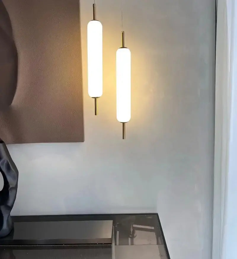 Modern gold and frosted glass led pendant chandelier for living room