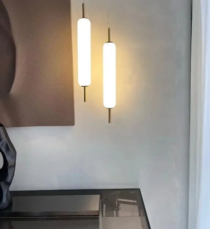 Modern gold and frosted glass led pendant chandelier for living room