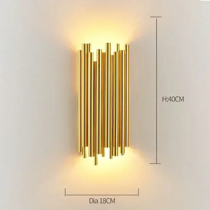 Modern gold and glass led wall lamps for bedroom