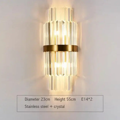 Modern gold and glass led wall lamps for bedroom