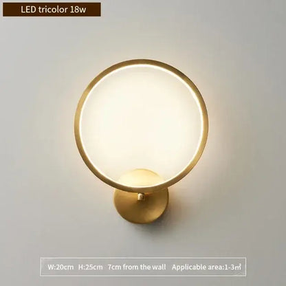 Modern gold and glass led wall lamps for bedroom