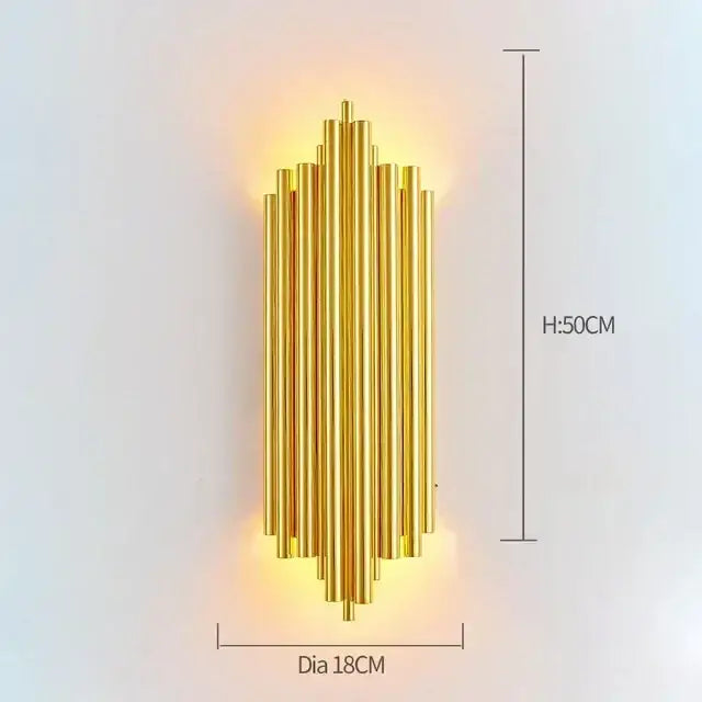 Modern gold and glass led wall lamps for bedroom