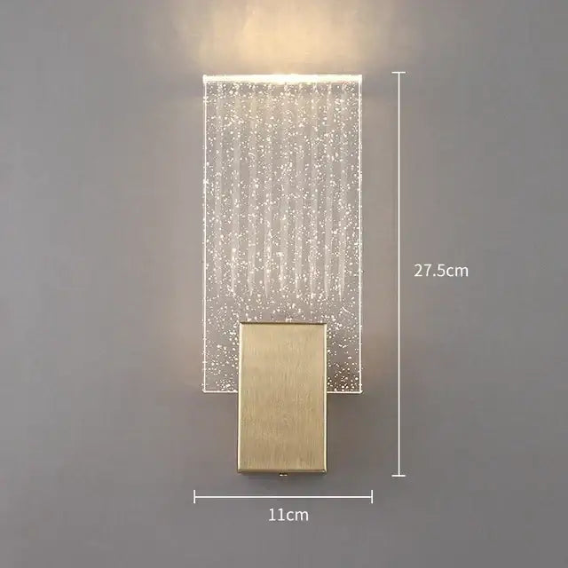 Modern gold and glass led wall lamps for bedroom