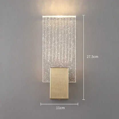Modern gold and glass led wall lamps for bedroom