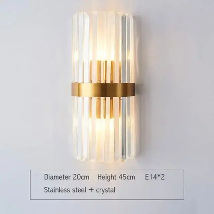 Modern gold and glass led wall lamps for bedroom