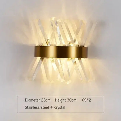 Modern gold and glass led wall lamps for bedroom