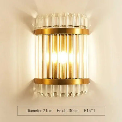 Modern gold and glass led wall lamps for bedroom