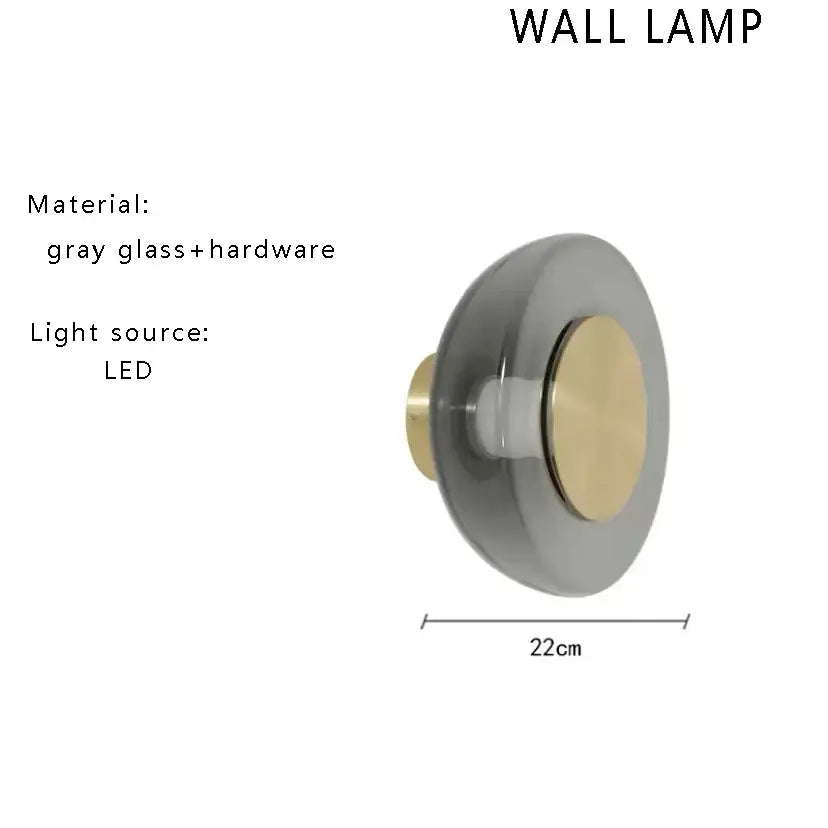 Modern gold and gray glass ceiling chandelier living room light
