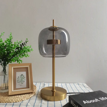 Modern gold and gray glass table lamp bedroom decor