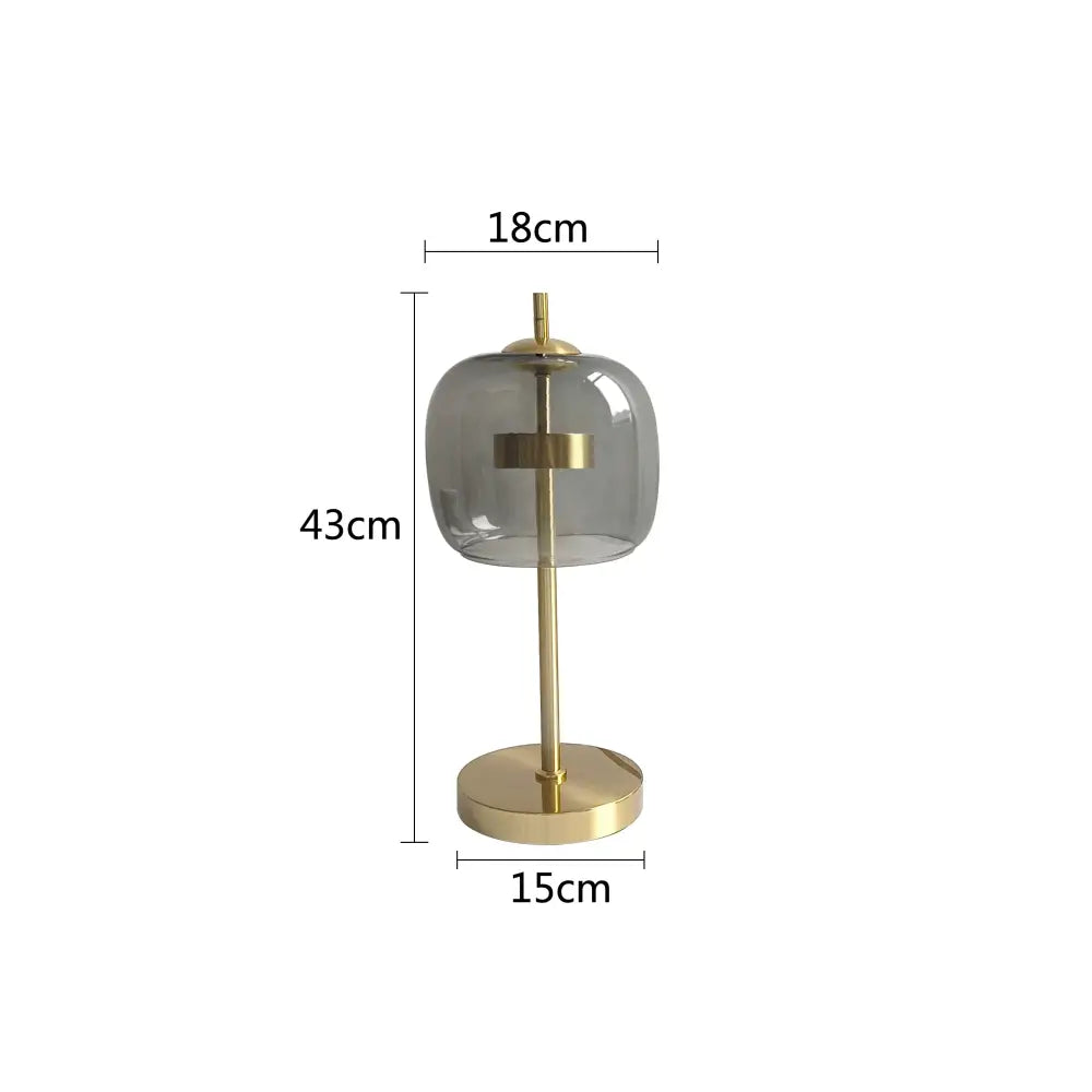 Modern gold and gray glass table lamp bedroom decor