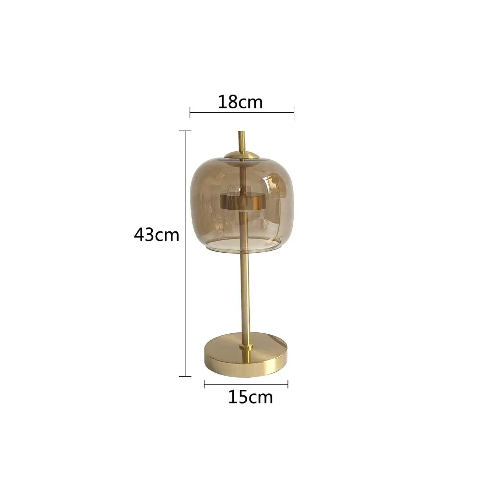 Modern gold and gray glass table lamp bedroom decor